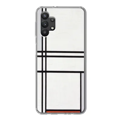 Produktbild von MuchoWow® Handyhülle Schutzhülle Hülle für Samsung Galaxy A32 5G Komposition 1 mit Rot und Grau - Piet Mondrian Silikon Softcase Handy Hülle - Softcase