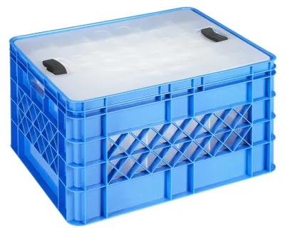 Immagine prodotto di Cassa portaoggetti quadrata Sunware con coperchio – Blu – 52 litri