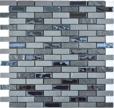 Produktbild von Transluzent   Mosaik Selbstklebend Verbund Glasmosaik Stein schwarz Glas