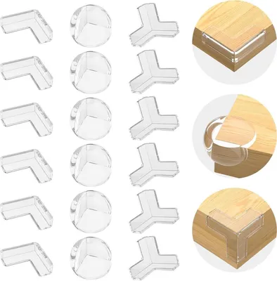 Set von 18 transparenten Eck- und Kantenschutz für Möbel
