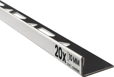 Produktbild von 20x L-Profil Edelstahlschiene Fliesenschiene Fliesenprofil L250cm 10mm glänzend