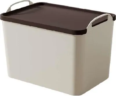 Obrázek produktu pro Úložný box s víkem - PP - 25,8 × 38,5 × 27 cm - Béžová a hnědá barva