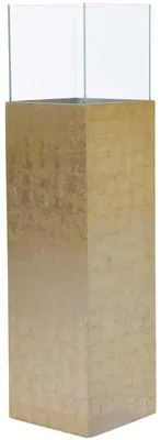Produktbild von VIVANNO Windlicht Alu-Verbund CANDELA Rechteckig, Blattgold Blattoptik hochglanz - 25x25x100 cm