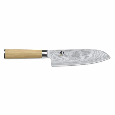 Immagine prodotto di Kai Santokumesser Shun Classic White, Küchenmesser, Pakkaholzgriff, Damaszenerstahl, Klingenlänge 18 cm, DM-0702W