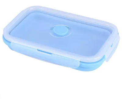 Faltbare Lunchbox 800 ml, Silikon, klappbar, blau
