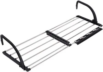 Produktbild von Wanddrohne - Klappbarer Wanddrohne - Wanddrohne für Balkon - Mit Sockenrek - Radiatordrohne - 50 cm - Met Metall - Ausklappbar