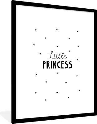 Produktbild von MuchoWow® Gerahmtes Poster Sprichwörter - Kleine Prinzessin - Mädchen - Prinzessin - Zitate 60x80 cm - Poster mit Schwarzem Bilderrahmen Wandposter Rahmen Foto Bilder - Wohnzimmer - Dekorationen - Prämie