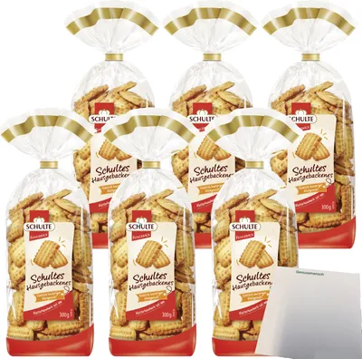 Produktbild von Schulte Hausgebackenes Spritzgebäck 6er Pack (6x300g Packung) + usy Block