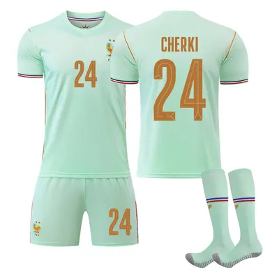 Immagine prodotto di #24 CHERKI Maglia da calcio della Francia per i Mondiali 2026, da trasferta, per bambini e adulti. TAGLIA:XXXL