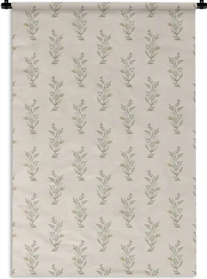 Produktbild von MuchoWow® Wandteppich Wandbehang Vintage - Blätter - Pastell 60x90 cm Tapisserie Dekoration Wandtuch - Foto-Teppich - Abwaschbar