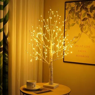 Productafbeelding van Berkenboom met LED-verlichting, binnen, 60 cm