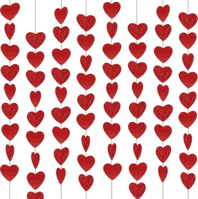 Produktbild von Go Go Gadget - Herzdekoration - Herzgirlande - Vertikal - Mit Liebe dekorieren - 1 6er-Set - Rot