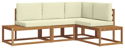 Produktbild von vidaXL Outdoor-Sofagarnitur mit Kissen 4 Stück Natur und Creme