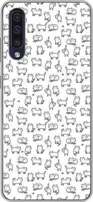 Produktbild von MuchoWow® Handyhülle Schutzhülle Hülle für Telefoonhoesje Samsung Galaxy A30s Mädchen - Katze - Muster - Mädchen - Kinder - Kinder Silikon Softcase Handy Hülle - Karteninhaber