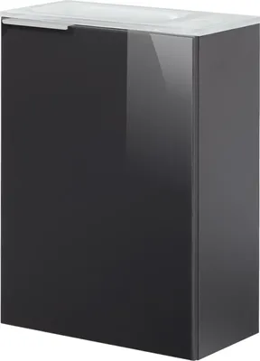 Produktbild von Fackelmann KARA Gäste WC Set 3-teilig 45 cm, Anthrazit, rechts, Glas Weiß