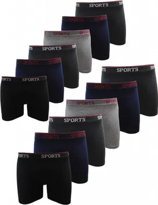 Produktbild von Garcia Pescara Uomo8 Herren Boxershorts Größe S im 12er Pack in blau, grau, dunkelgrau und schwarz - Männer Unterhosen Boxers Retro Pants