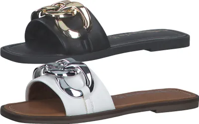 Produktbild von Tamaris Damen Schuhe Pantoletten Clogs Leder 1-27119-28, Größe:39 EU, Farbe:Schwarz