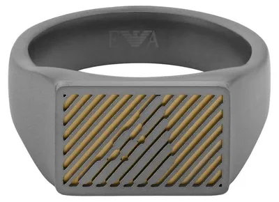 Image de Bagues signet en acier inoxydable pour hommes, Emporio Armani