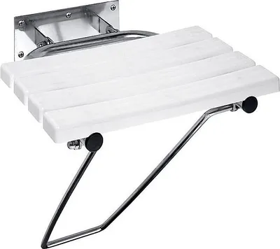 Produktbild von BELP Duschklappsitz Edelstahl Kunststoff poliert 440x460x450 mm, 200 kg Traglast für Bad & WC >> zum Bohren
