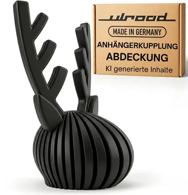 Produktbild von Abdeckung Anhängerkupplung Hirsch Schutzkappe  Germany Geweih Deko Auto Wohnmobil RV Schwarz