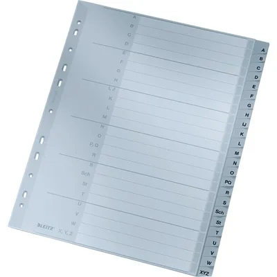 Produktbild von LEITZ 1261 Register A Z PP A4 Überbreite 24 Blatt grau