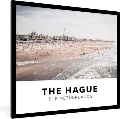 Produktbild von MuchoWow® Gerahmtes Poster Den Haag - Niederlande - Strand 40x40 cm - Poster mit Schwarzem Bilderrahmen Wandposter Rahmen Foto Bilder - Mit Rahmen - Wanddekoration Schlafzimmer