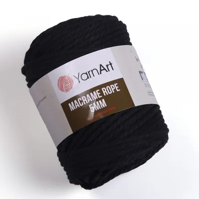 Produktbild von Yarn Art Macrame Rope 5 mm 85 m 750 Black Schnur
