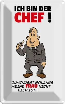 Produktbild von vianmo Blechschild 30x20 cm Ich bin der Chef Küche Kochen Essen