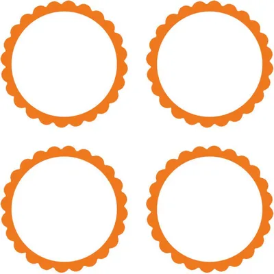 Produktbild von 20 selbstklebende Etiketten mit Blütenrand orange