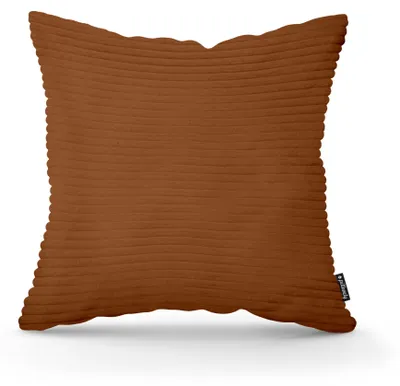 Image de Coussin décoratif en corduroy, couleur mahogni, 45 x 45 cm