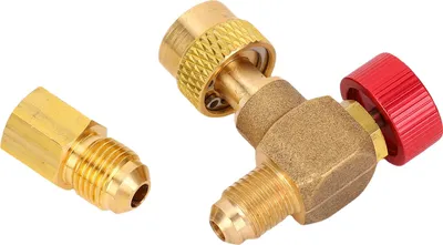 Image de Valve de charge de fluide de refroidissement 90 degrés en alliage de laiton Valve de contrôle HVAC pour R22 R32 R410