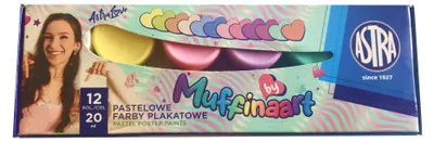 Image de Peintures pastel pour affiches, 12 couleurs, 20 ml, Muffinaart Astra