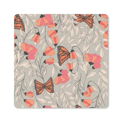 Produktbild von MuchoWow® Mauspad Mousepad Schmetterlinge - Muster - Tiere 20x20 cm - Mousepads - Maus Mat - Pad - Mausunterlage - Desk Mat - Bureauartikeln
