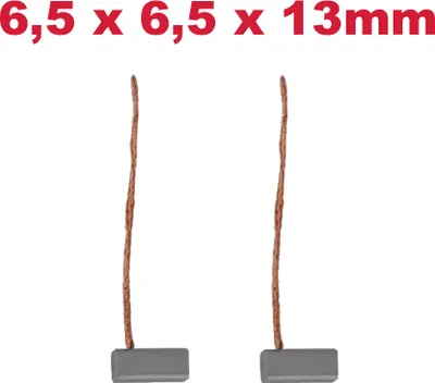 Produktbild von 2x Trade-Shop Motorkohlen Kohlebürsten Schleifkohlen 6,5 x 6,5 x 13mm 12-24 Volt für verschiedene KFZ-Motoren Rolltor Garagentor Antriebe Lichtmaschine