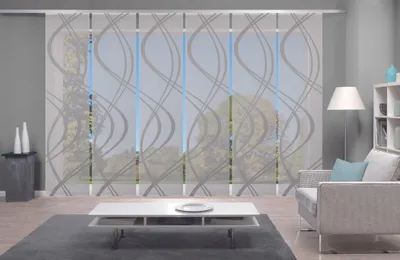 Produktbild von Schiebevorhang TIBERIO aus Dekostoff und Voile mit Scherli 245 x 60 cm
