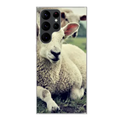 Produktbild von MuchoWow® Handyhülle Schutzhülle Hülle für Samsung Galaxy S22 Ultra Schaf - Lamm - Gras Silikon Softcase Handy Hülle - Abbildung