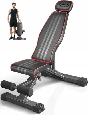 Image de YOLEO Banc d'entraînement multifonctionnel 300 kg avec dossier allongé