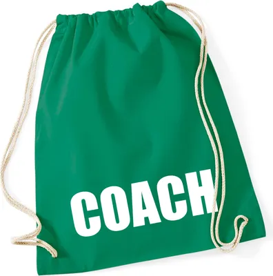 Produktbild von Huuraa Turnbeutel Coach Training 12 Liter Kelly Green Baumwolle Rucksack Geschenkidee
