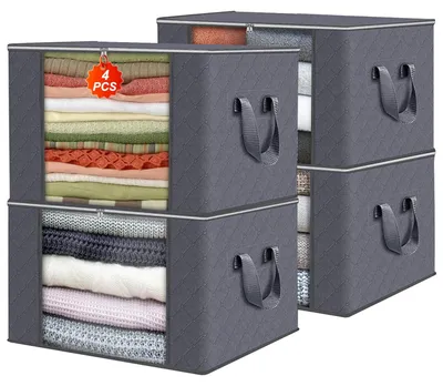 Produktbild von 4 Stück Aufbewahrungstaschen für Kleidung mit Sichtfenstern