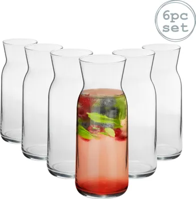 Produktbild von Argon Ta 6 Stück Brocca Glas Wasser Karaffe Set - Karaffe Krug für Wasser, Wein, Eistee - 700ml