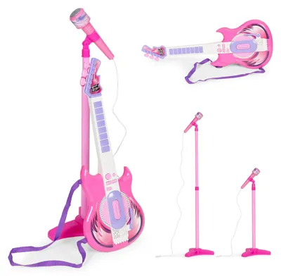 Zdjęcie produktu dla Zestaw gitara elektryczna mikrofon statyw dla dzieci mp3