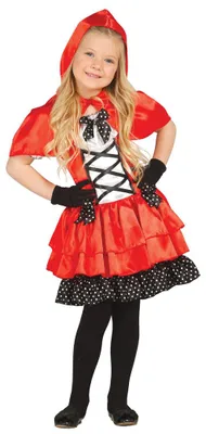 Produktbild von Rotkäppchen Kleid für Mädchen mit Umhang, Gr. 98-146, Größe:128/134