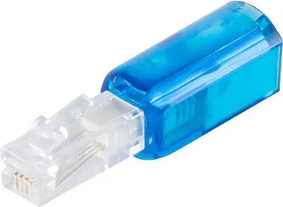 Produktbild von S/CONN maximum connectivity Entwirrer für Telefonhörerkabel-Twist-Stop, schmale Ausführung, blau-transparent (71216-B)