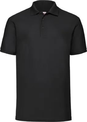 Image de Polo Piqué Fruit Of The Loom 65/35 Herren, Kurzarm BC388 (M) (Schwarz)