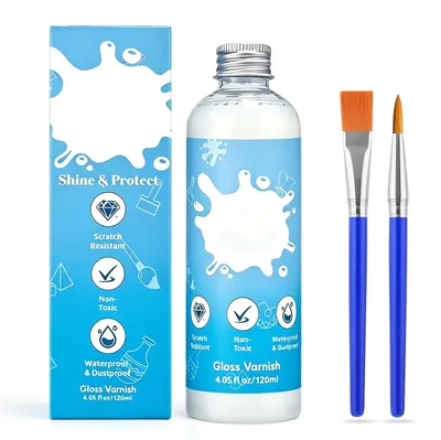 Glanzlack für lufttrocknenden Ton, 120 ml, Hochglanz-Finish