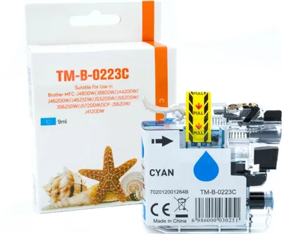 Produktbild von cyan Tinte/Tintenpatrone 4.6-LC221C kompatibel mit Brother LC221C [ LC-221 ]  Seiten: 260