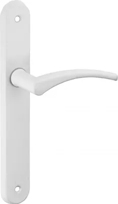 Immagine prodotto di Set di maniglie per porte interne Hebe senza foro, quadro 7 mm, interasse 195 mm, laccato bianco - THIRARD