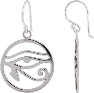Produktbild von Ohrhaken Ohrring 34x20mm Horusauge kreisrund glänzend Silber 925