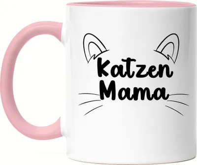 Produktbild von Katzen Mama Tasse Rosa Katzenmama Geschenk Katzenliebhaber Katzenbesitzer Katzen Kätzchen Kaffeetasse