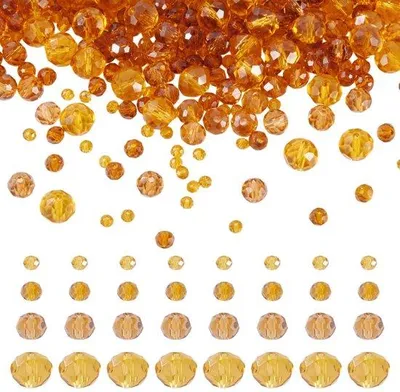 Produktbild von Facettenglasperlen-Set - Orangerundelle - DIY-Schmuck - Kreativ-Set - Für Schmuckmacher - Ideal für kreative Projekte